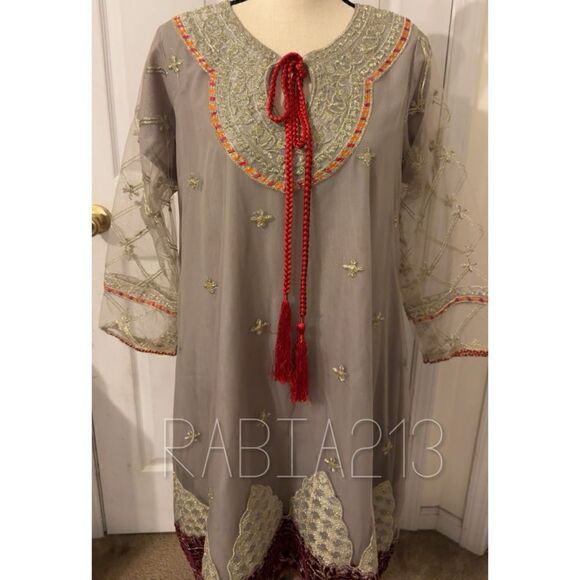 PAKISTANI DESIGNER SEMI FORMAL DRESS INDIAN
CUSTOM MADE - Picture 3 of 8